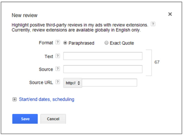 Google review extension setup