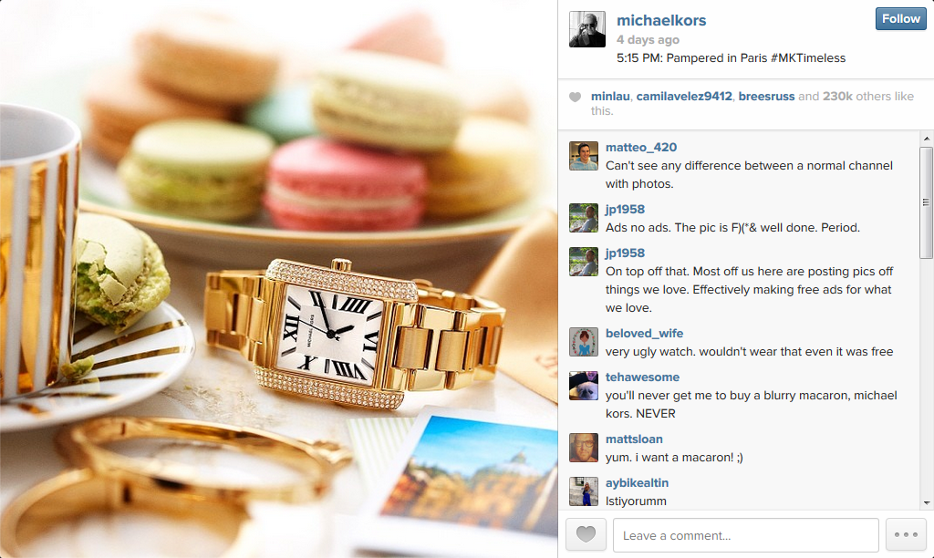Michael Kors first instagram ad