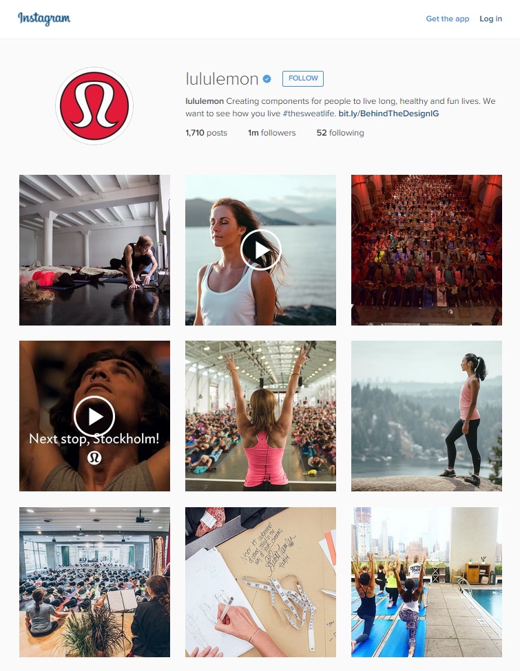 Lululemon Europe Instagram App